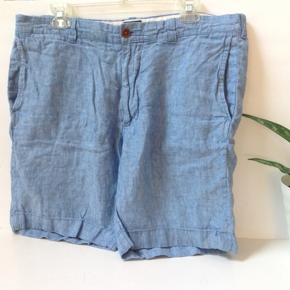 J. Crew Blue Linen Shorts Linen Men Stanton